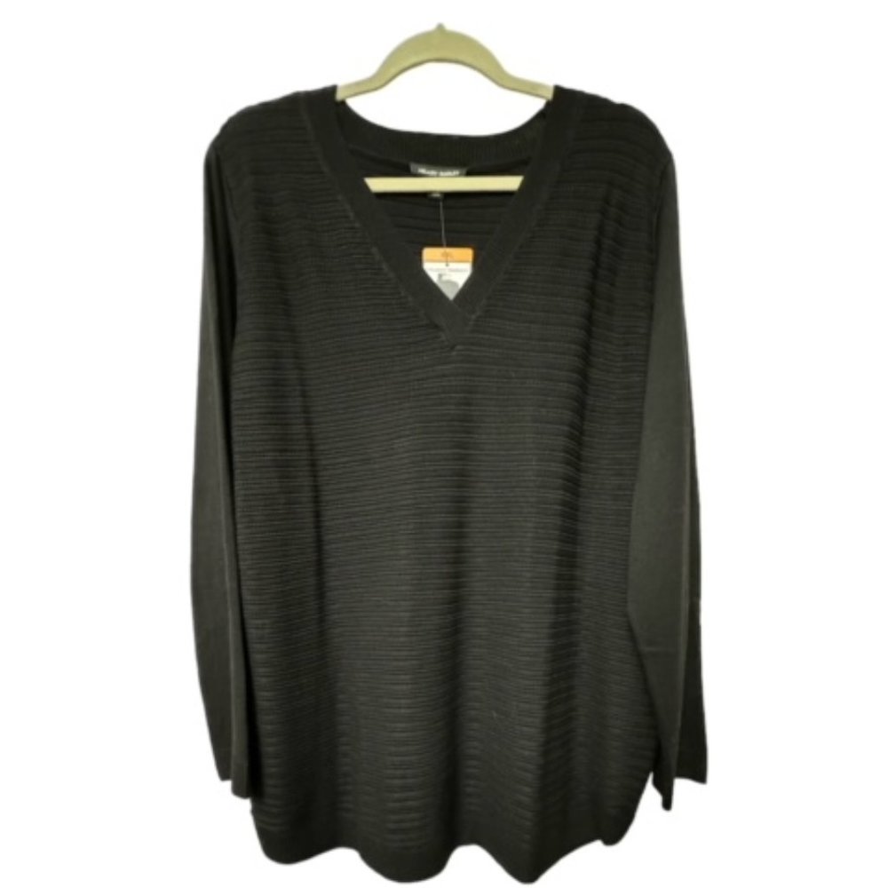 Hilary Radley Women's Textured V-Neck Pullover Sweater